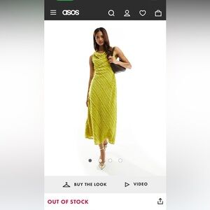 ASOS Chartreuse Yellow Textured Maxi Dress